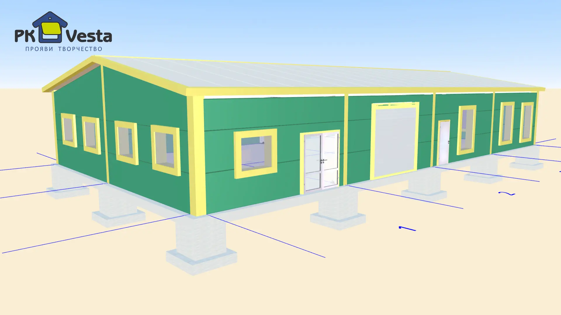 207. Быстровозводимая столовая и офис 12Ш х 24Д х 3В из ЛСТК для местного фермера в г. Могилев, Белоруссия 