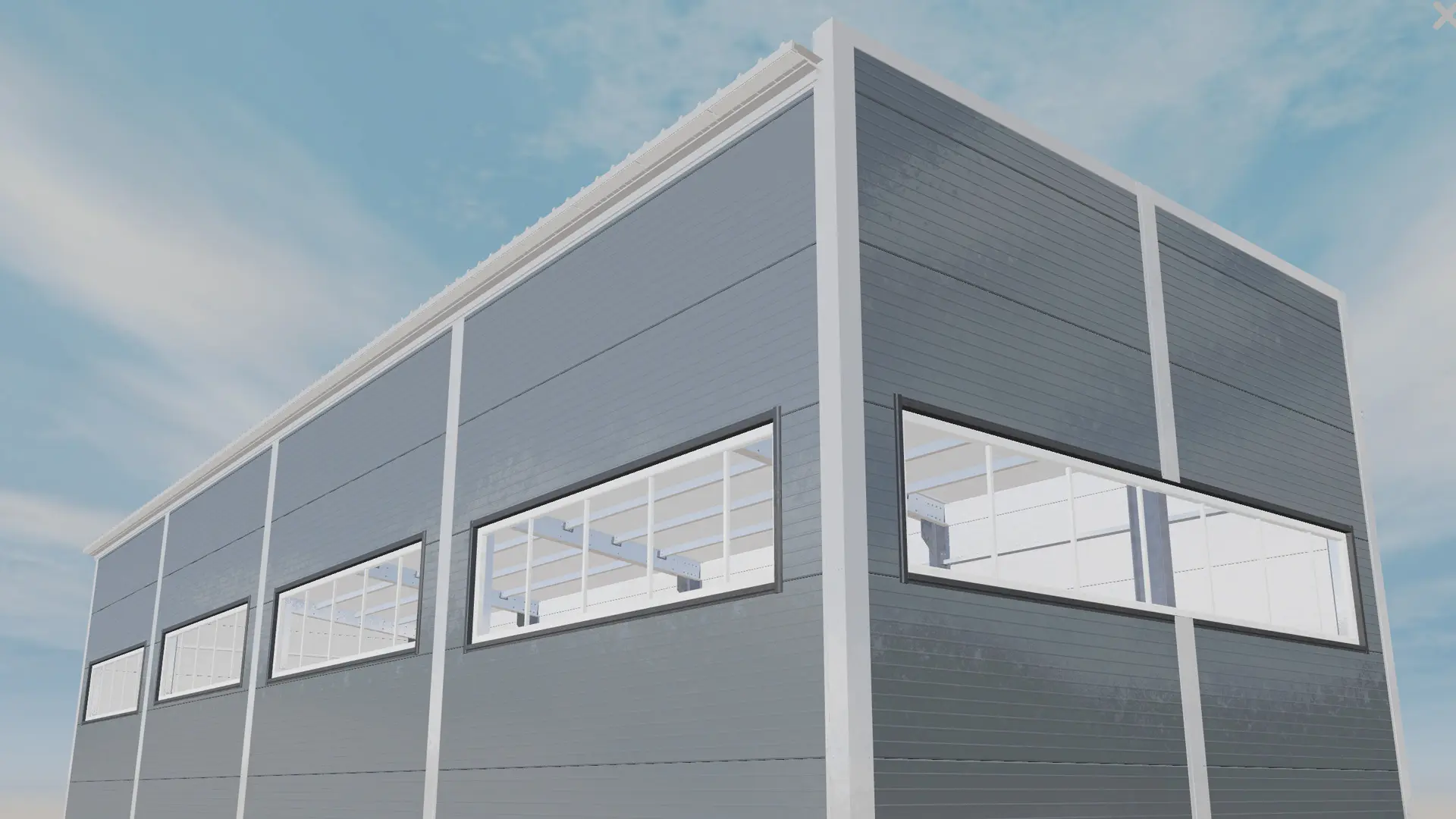 ПК Веста объявляет о заказе быстровозводимой офисной двухэтажной пристройки 8Ш х 24Д х 3/2.6 из ЛСТК к существующему зданию в г. Тула, Россия