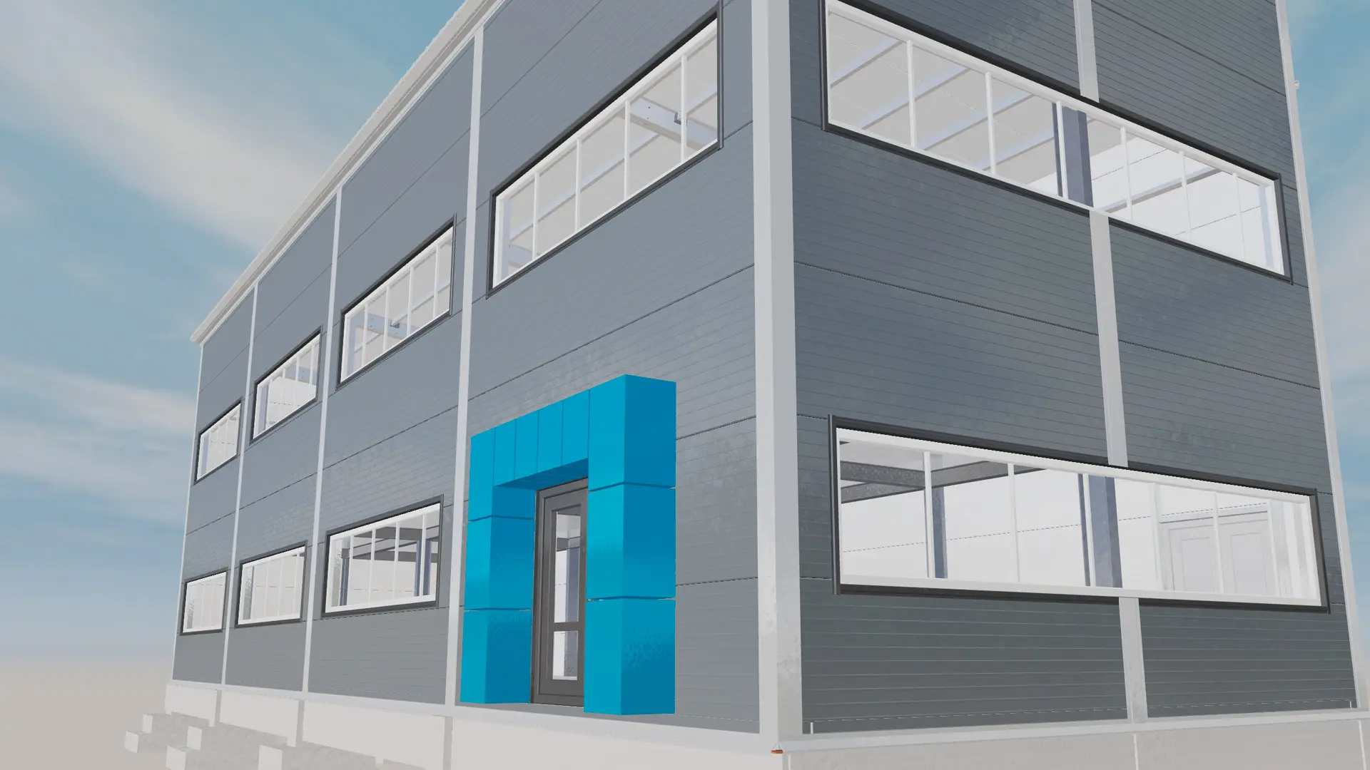 ПК Веста объявляет о заказе быстровозводимой офисной двухэтажной пристройки 8Ш х 24Д х 3/2.6 из ЛСТК к существующему зданию в г. Тула, Россия