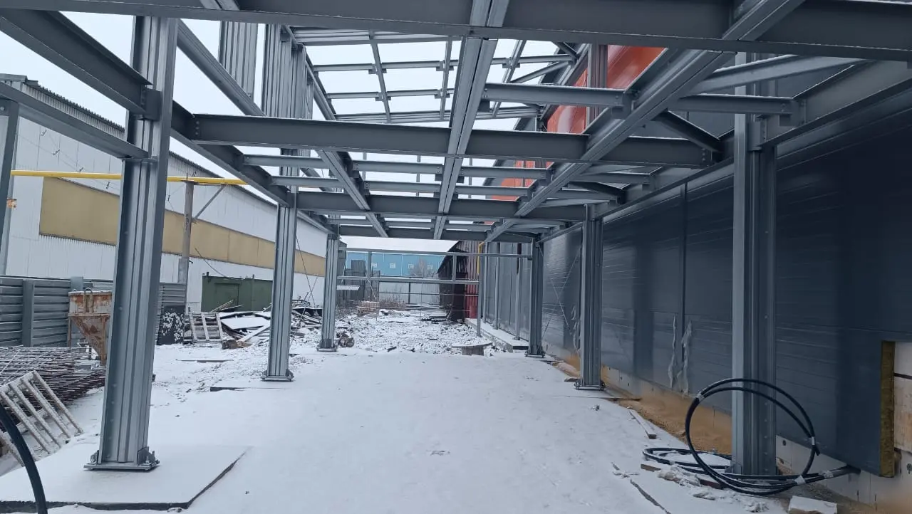 ПК Веста объявляет о заказе быстровозводимой офисной двухэтажной пристройки 8Ш х 24Д х 3/2.6 из ЛСТК к существующему зданию в г. Тула, Россия