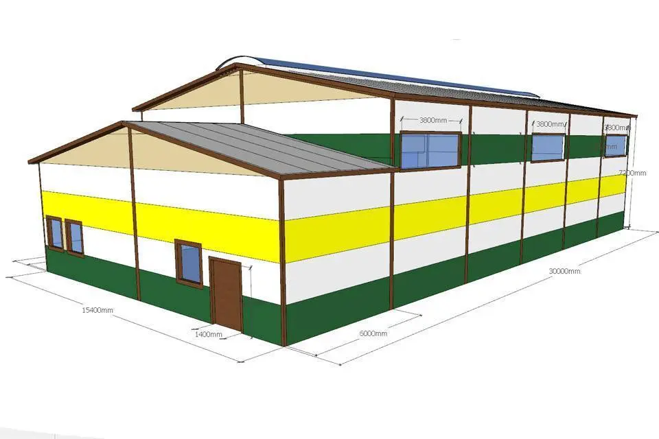 Завод ПК Веста объявляет о заказе нового спортивного зала 15Ш х 30Д х 7.1В для частной школы в г. Благовещенск, Россия