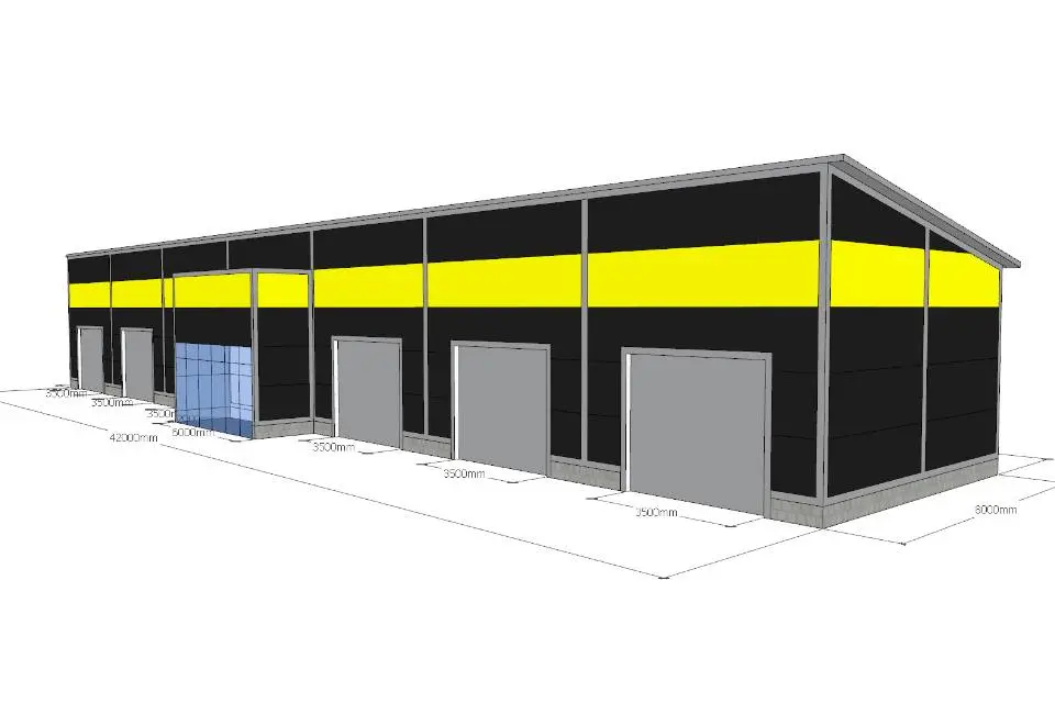 Завод ПК Вест объявляет о заказе очередной серии типовых автомоек 8х42х4 из ЛСТК в г. Тула, Россия