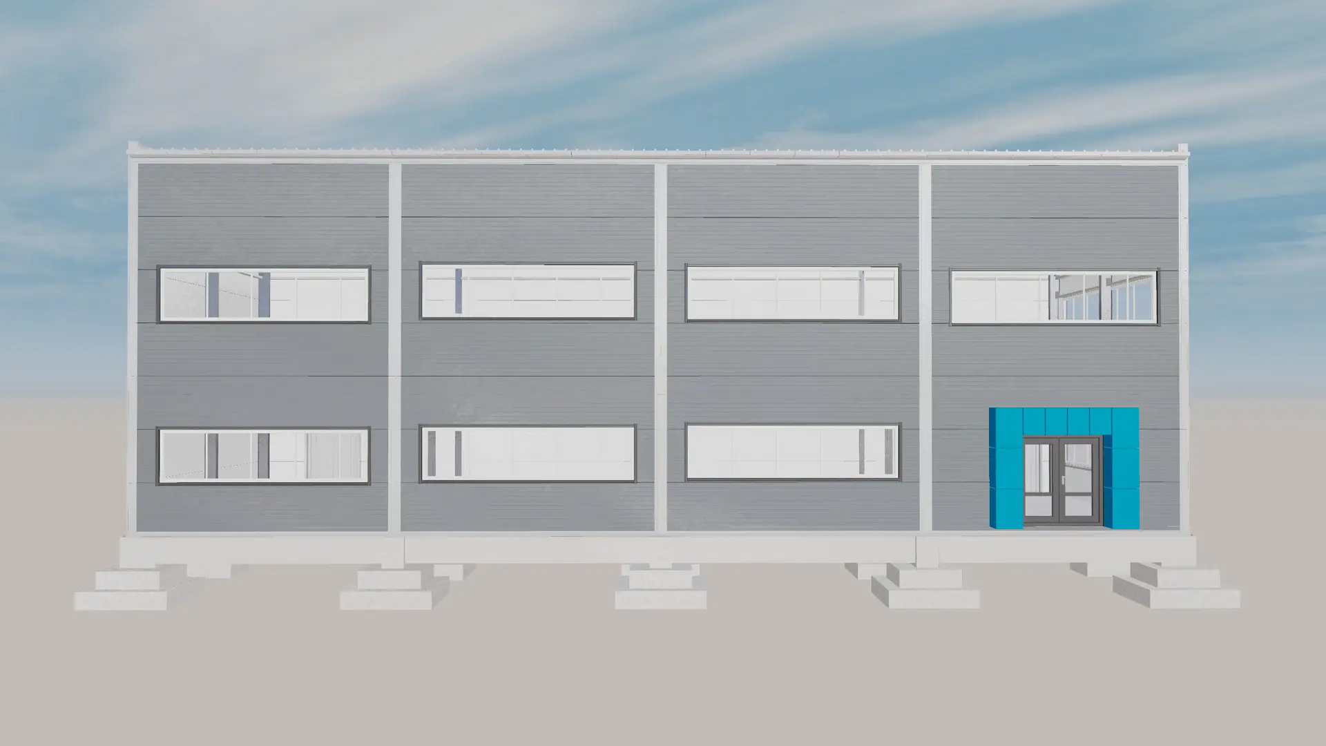 ПК Веста объявляет о заказе быстровозводимой офисной двухэтажной пристройки 8Ш х 24Д х 3/2.6 из ЛСТК к существующему зданию в г. Тула, Россия